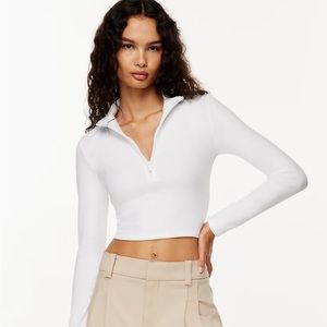 Aritzia Sunday Best 1/2 Zip White, size Large